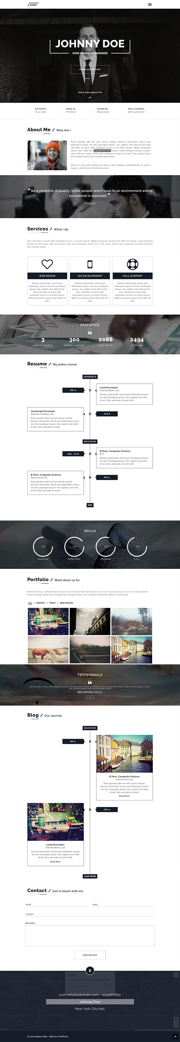 WordPress Resume Theme - Squareroot WordPress Resume Theme - Squareroot