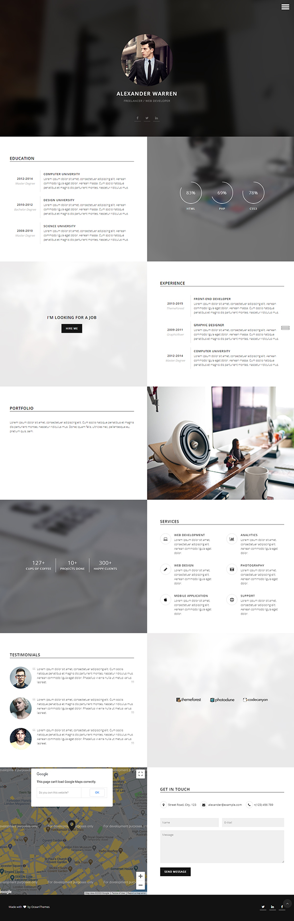 Gentleman - CV & Resume vCard WordPress Theme Gentleman - CV & Resume vCard WordPress Theme