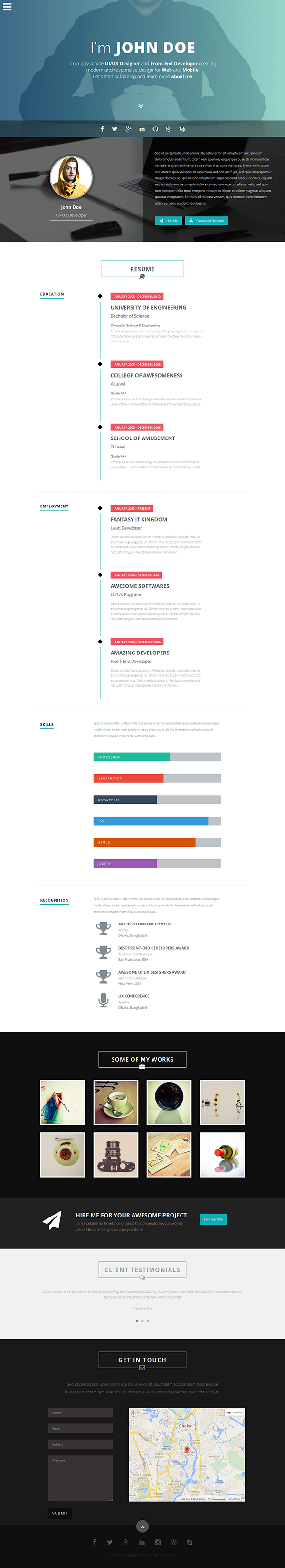 Intima - Resume & Portfolio WordPress Theme Intima - Resume & Portfolio WordPress Theme