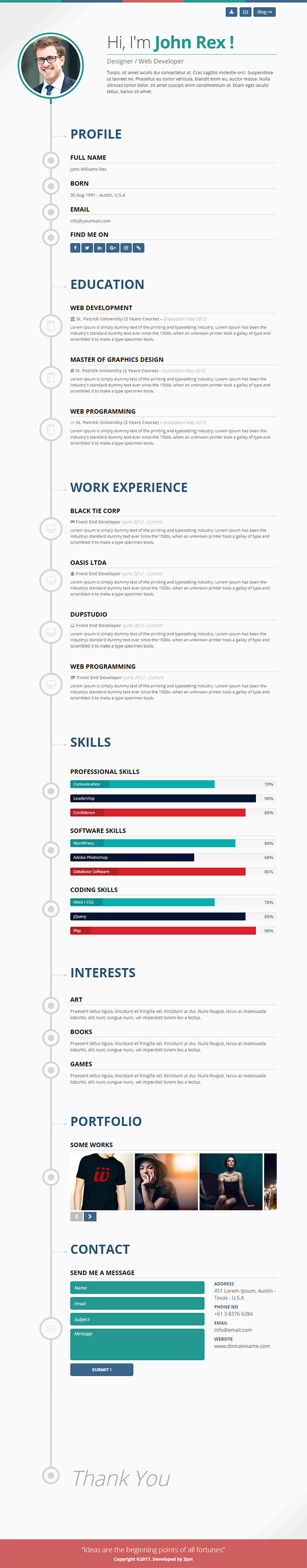 Vertica - Resume / CV & Portfolio WordPress Theme Vertica - Resume / CV & Portfolio WordPress Theme