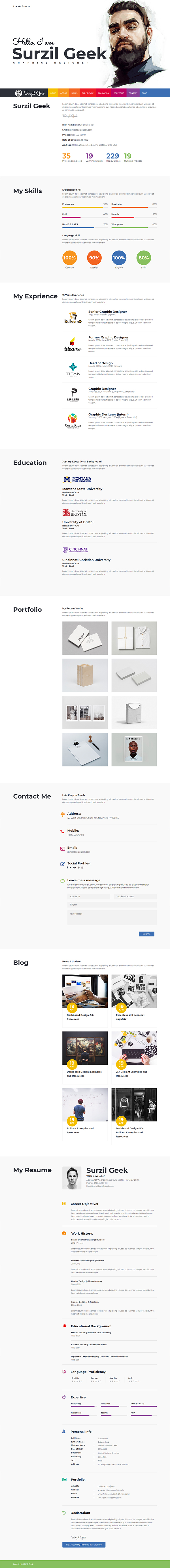 Geek - Personal Resume & Portfolio WordPress Theme Geek - Personal Resume & Portfolio WordPress Theme