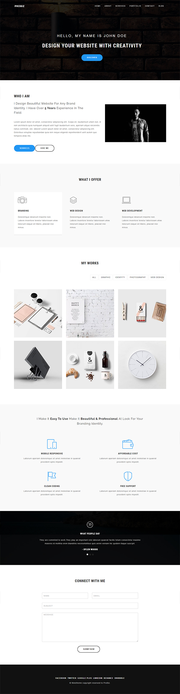 Freelancer CV Resume WordPress Theme - Probiz Freelancer CV Resume WordPress Theme - Probiz