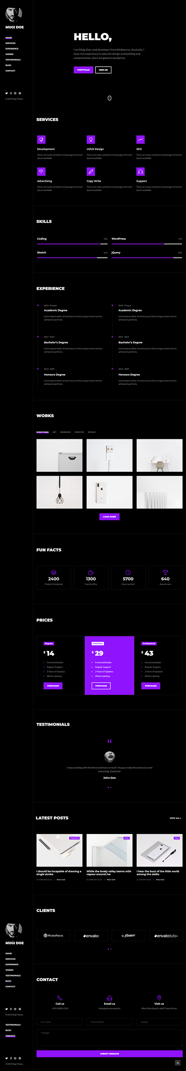 Mugi - Personal Portfolio & Resume WordPress Theme Mugi - Personal Portfolio & Resume WordPress Theme