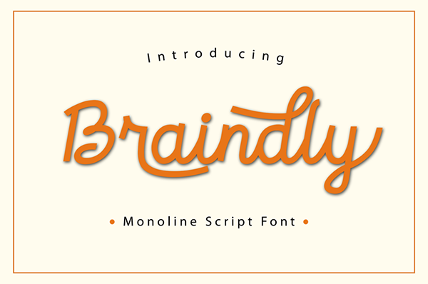 Braindly Monoline Script Free Font Free Font