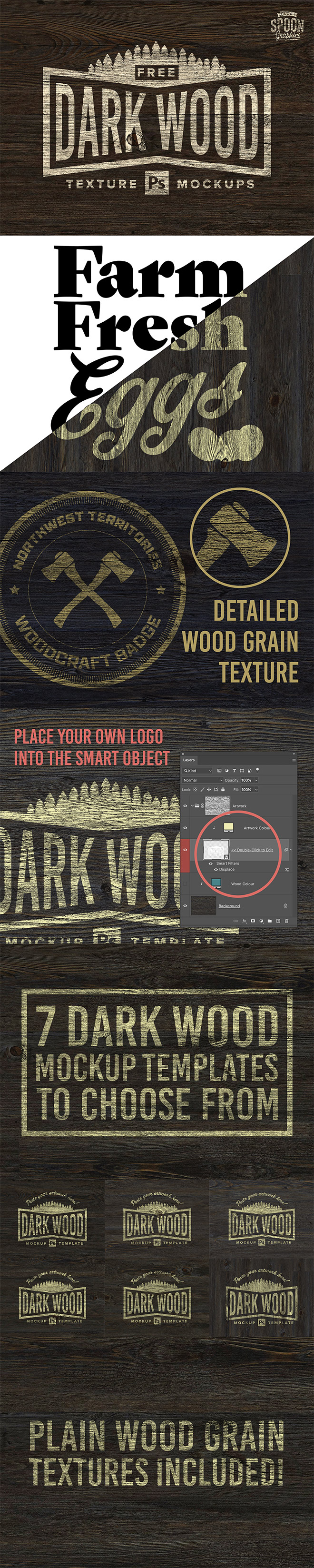 7 Free Dark Wood Texture Photoshop Mockup Templates