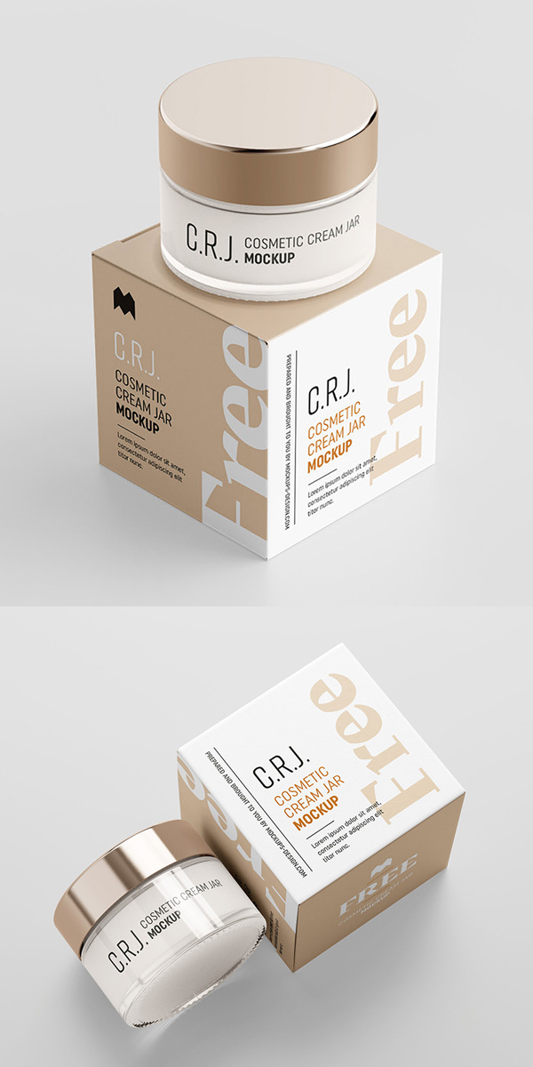 Free cosmetic cream jar mockup Free cosmetic cream jar mockup