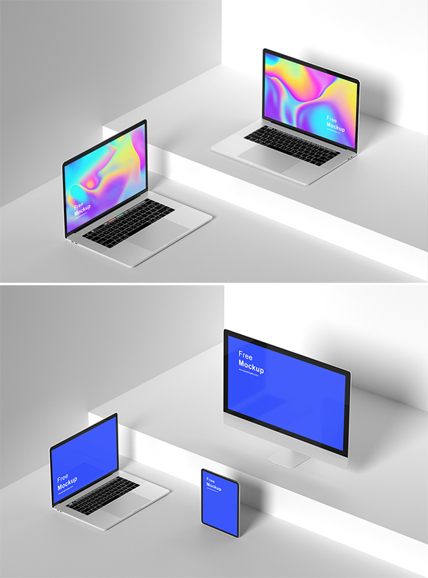 Free Isometric Devices Mockup Free Isometric Devices Mockup