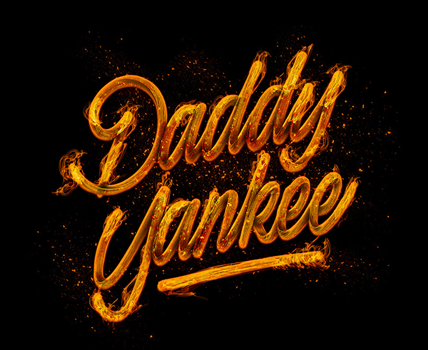 Daddy Yankees In Fire Lettering by Naniii Daddy Yankees In Fire Lettering by Naniii
