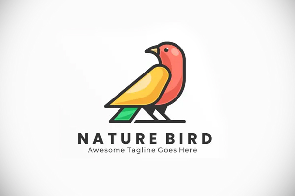 Simple Modern Bird Color Logo template