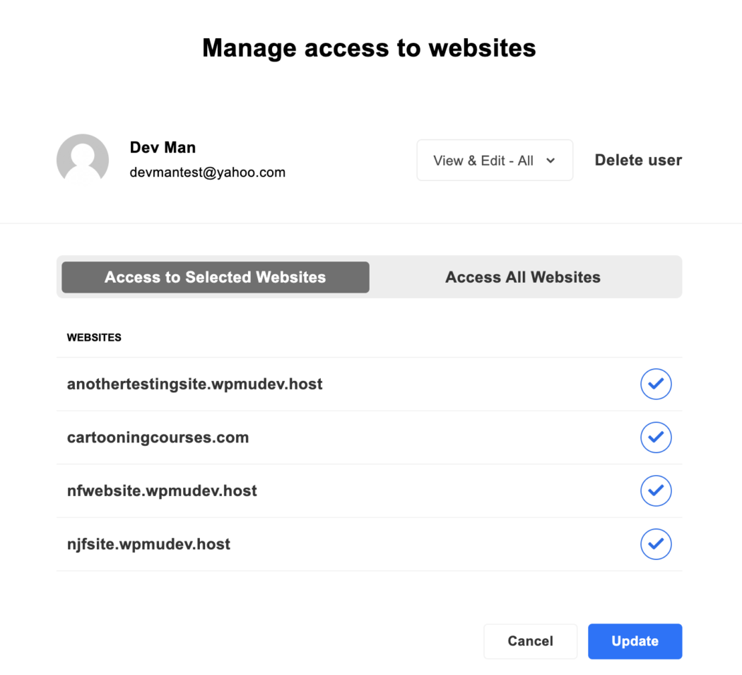 Where you can access websites for users.