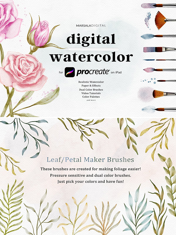 Procreate Watercolor Brushes Kit Procreate Watercolor Brushes Kit