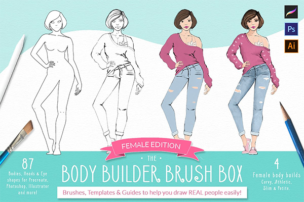 Procreate Body Builder Brush Box Procreate Body Builder Brush Box