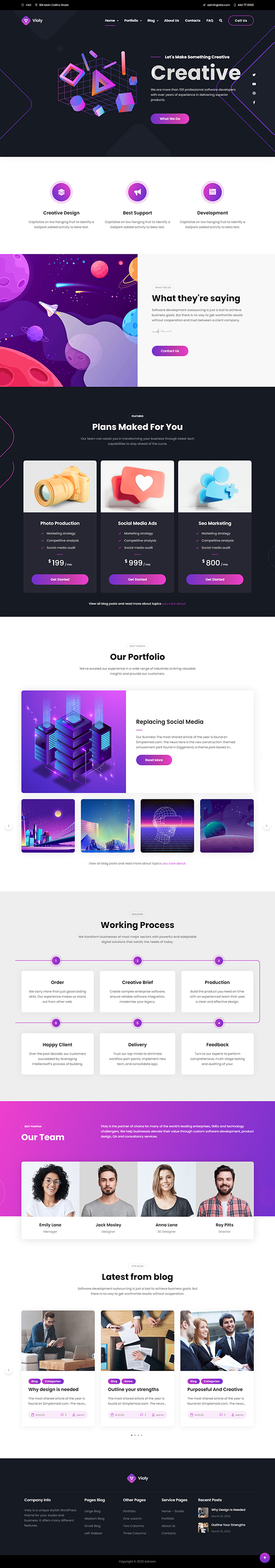Violy - Creative Studio WordPress Theme