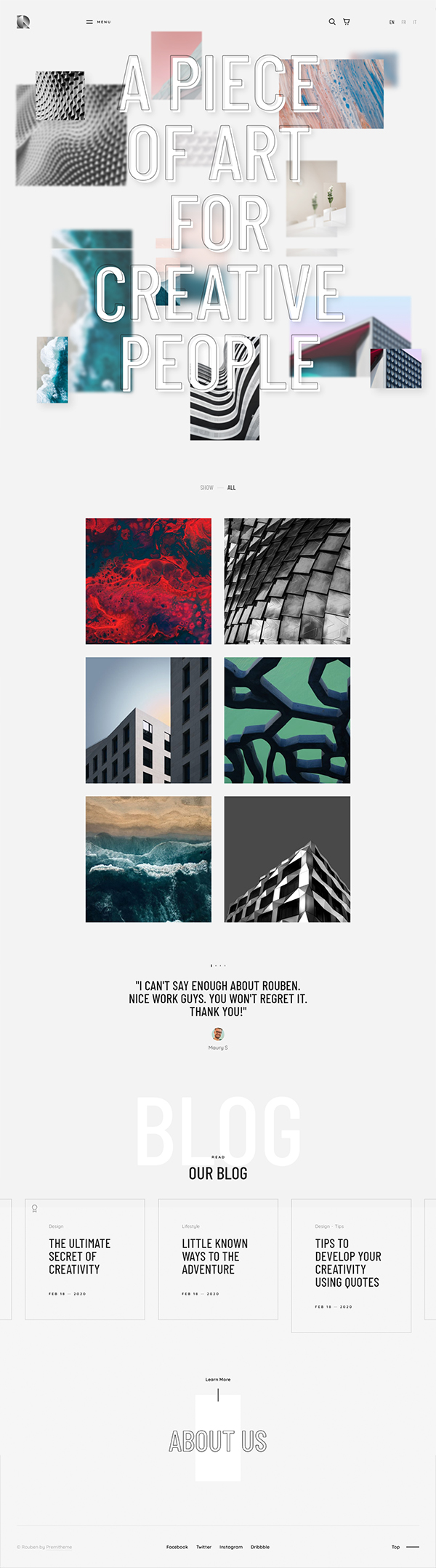 Rouben - Creative Portfolio / Photography WordPress Theme