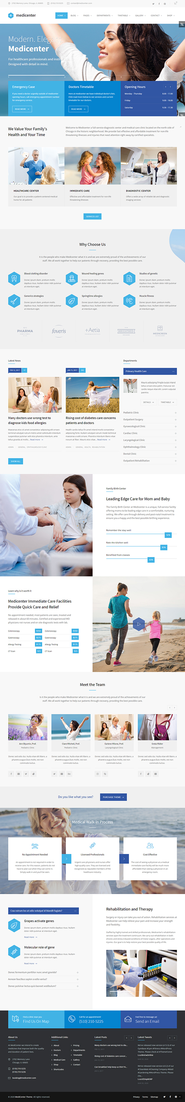 MediCenter - Health Medical Clinic WordPress Theme