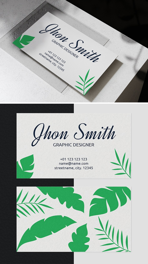 Tropical Business Card Template Tropical Business Card Template