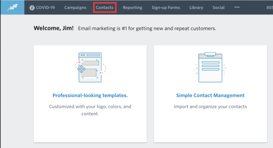Contacts Link in Constant Contact Contacts link in Constant Contact