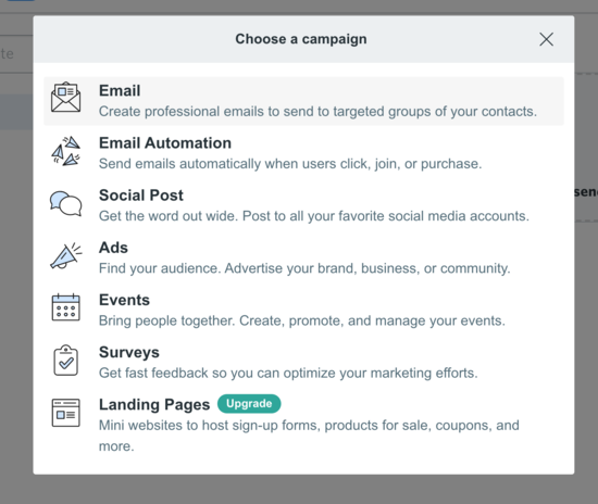 Select Email In Constant Contact Select email in Constant Contact