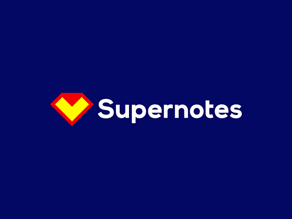 Supernotes Logo : Superman diamond + folded note