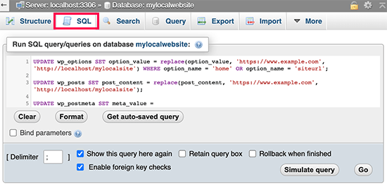 Updating URLs in database