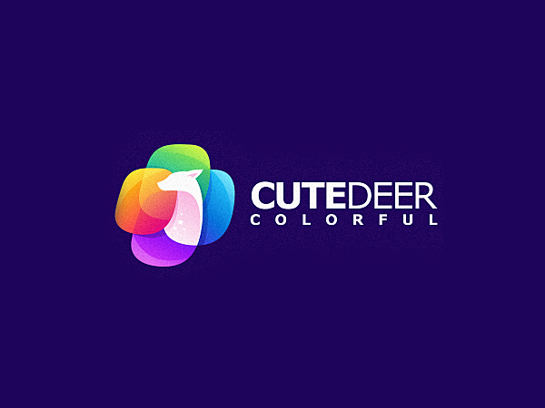 Colorful Cute Deer Logo Design