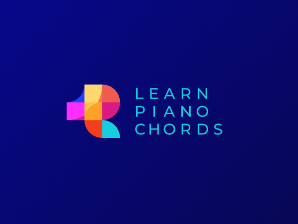 Learn Piano Chords Colorful Logo Design