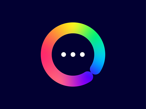 Q + Chat Colorful Logo Design