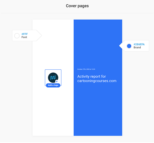 A cover page for your report.