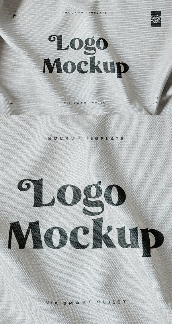 Free Fabric Print Logo Mockup
