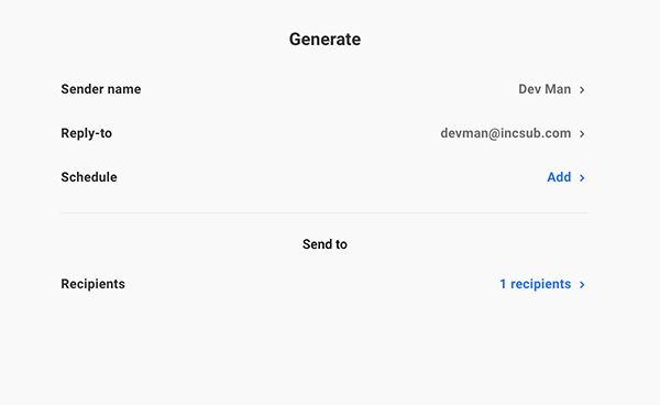 Where you edit the email details.