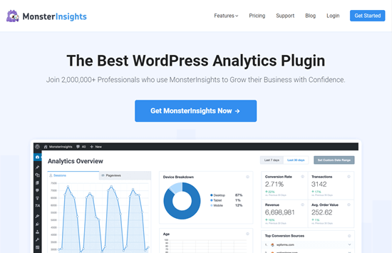 monsterinsights best analytics wordpress plugin