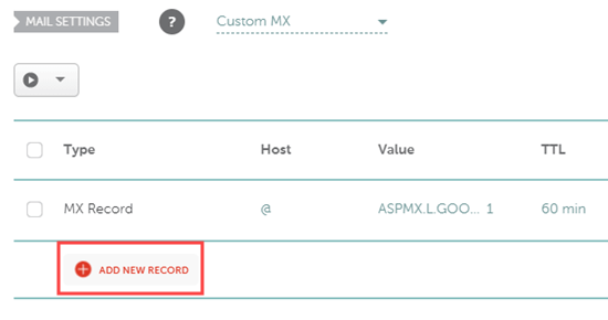 Adding a new MX record in Namecheap