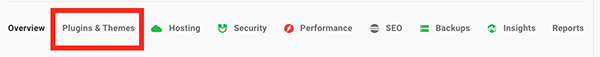 plugins and themes tab.