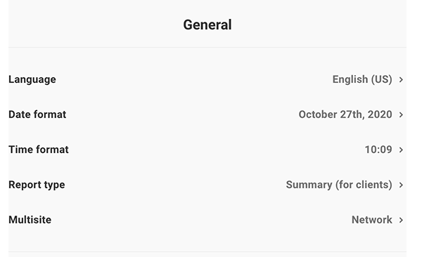 General set up for reports.