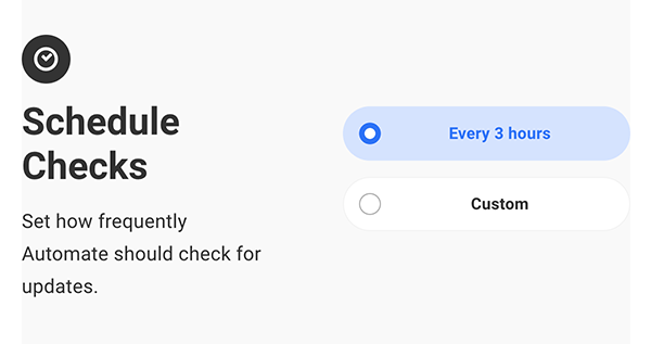 Where you set up schedule checks.