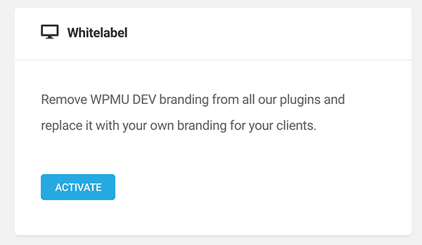Where you activate white label.